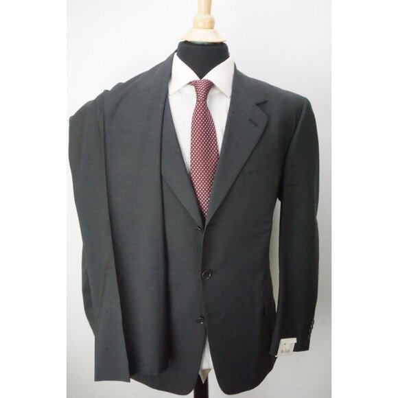 Pal Zileri Solid Gray Wool 2 Pc Suit Jacket Pant 42R BRAND NEW - Picture 4 of 11